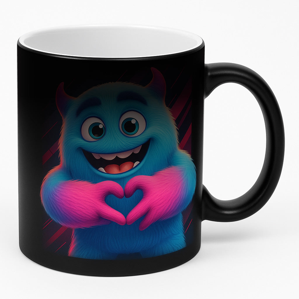 Magic Mug van Stickerfun met vrolijk monster ontwerp dat verschijnt bij warmte
