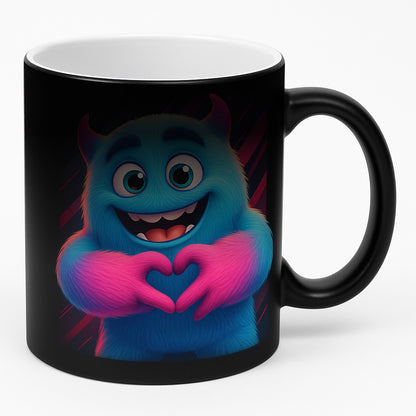 Magic Mug van Stickerfun met vrolijk monster ontwerp dat verschijnt bij warmte