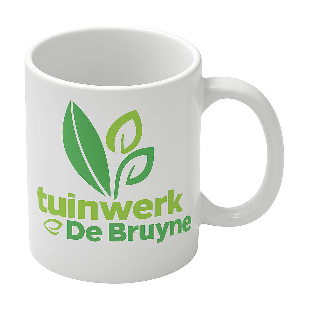 Witte keramische mok van Stickerfun, personaliseerbaar met eigen foto, logo of design
